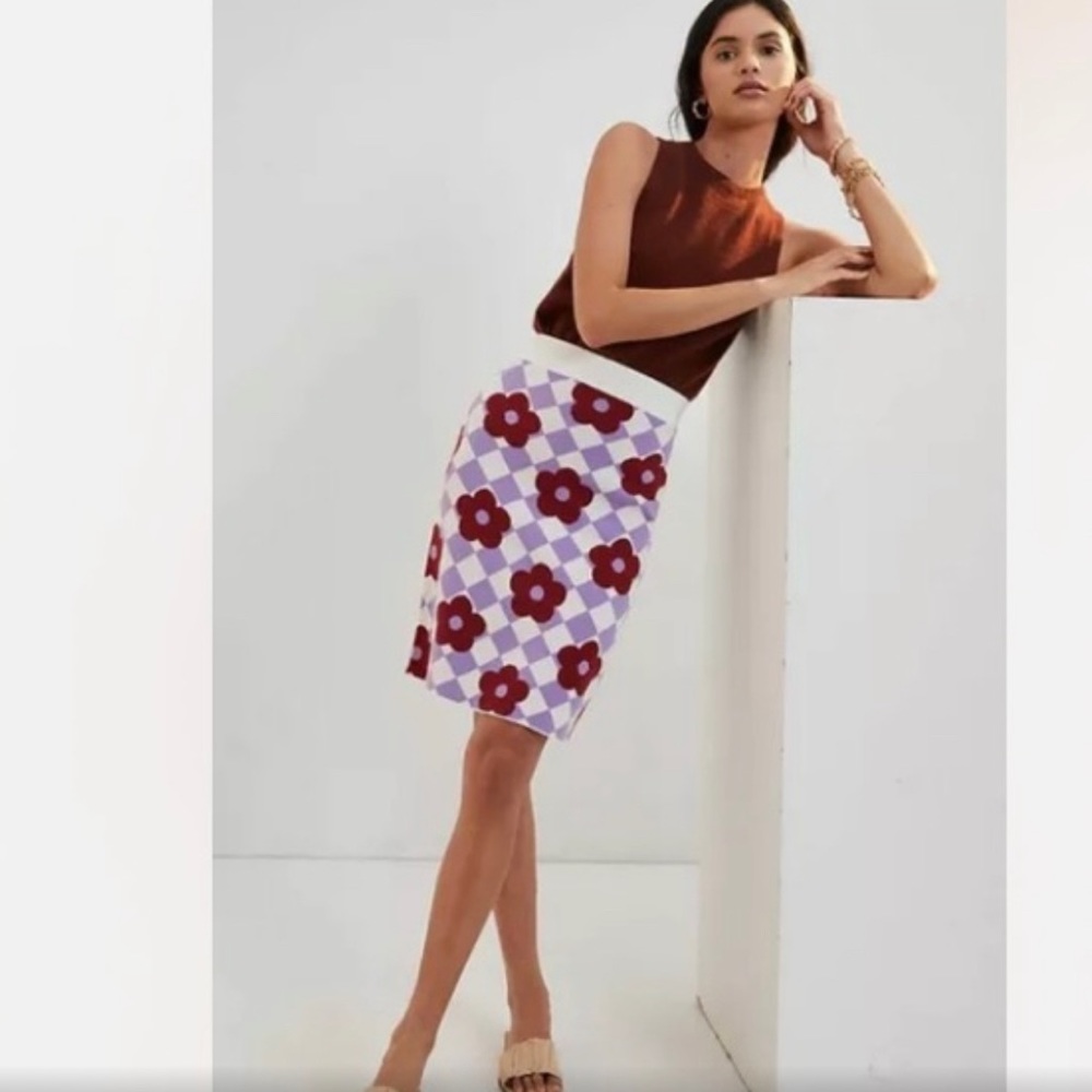 NWT ANTHROPOLOGIE MAEVE KNIT MINI SKIRT (M)